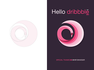 Dribbble Swan bird creative debut first shot golden ratio hello dribbble icon design illustration pink swan logo unique vector