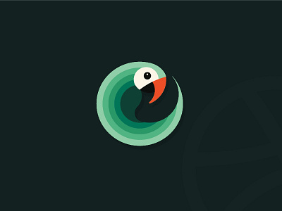Parrot Logo bird bird icon branding logo circle creative debut golden ratio green illustration parro vector parrot logo zoo