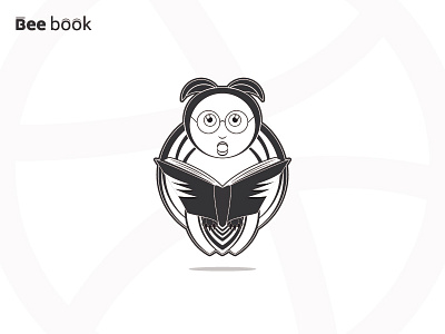 Bee@book bee bee icon bee logo character creative debut grey logo honey illustration vector