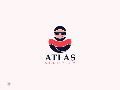Atlas Security atlas bodyguard bouncer branding icons illustrations logo safety security sunglasses