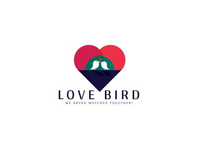Love Birds Logo bird birds creative heart logo love redblue shape