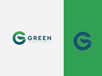GREEN CEUTICALS LOGO branding g letter g logo gleaf golden ratio green logo health leaf logo ravi patil shape smart logo symbol type