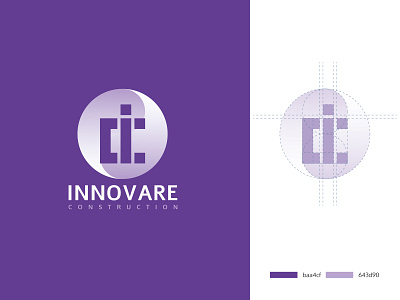 INNOVARE CONSTRUCTION LOGO c logo construction logo creative golden ratio i logo ic logo innovare construction innovation logo ravi patil real estate round shap logo shape typography