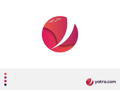 Yatra Logo bird circle gradient natura natural ravi patil shadow sky sunset travel agency travel logo yatra yatra.com