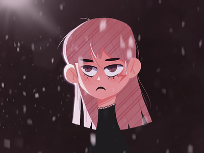 Sad girl illustration