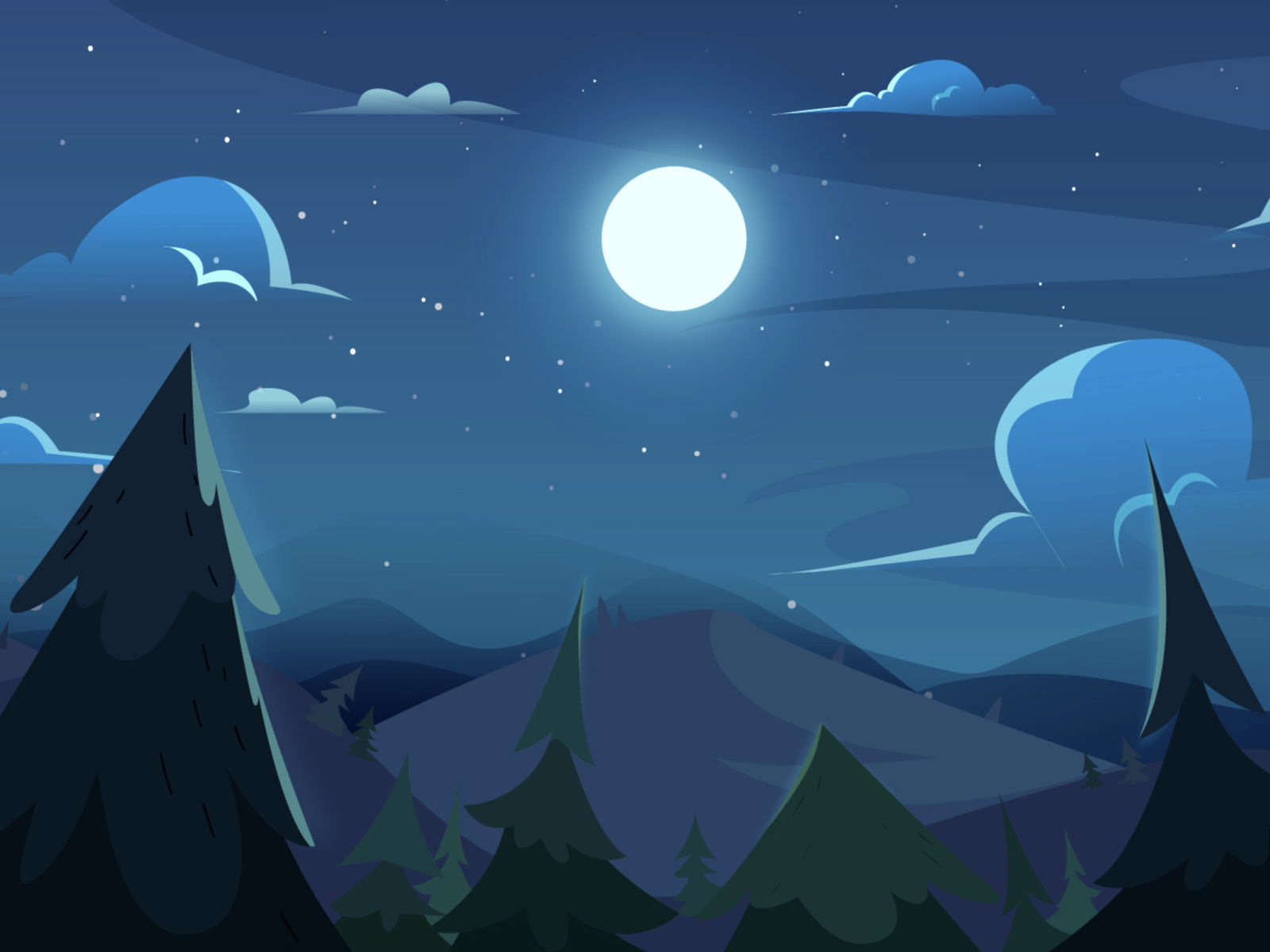 Blue Night by 陈希文 on Dribbble