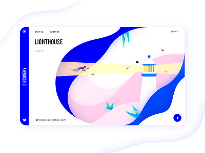 Lighthouse dribbble interface ui illustration