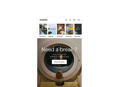 NEED A BREAK WITH JOSETTE ? DAILYUI#53 art direction branding daily ui design header image navigation ui ux web