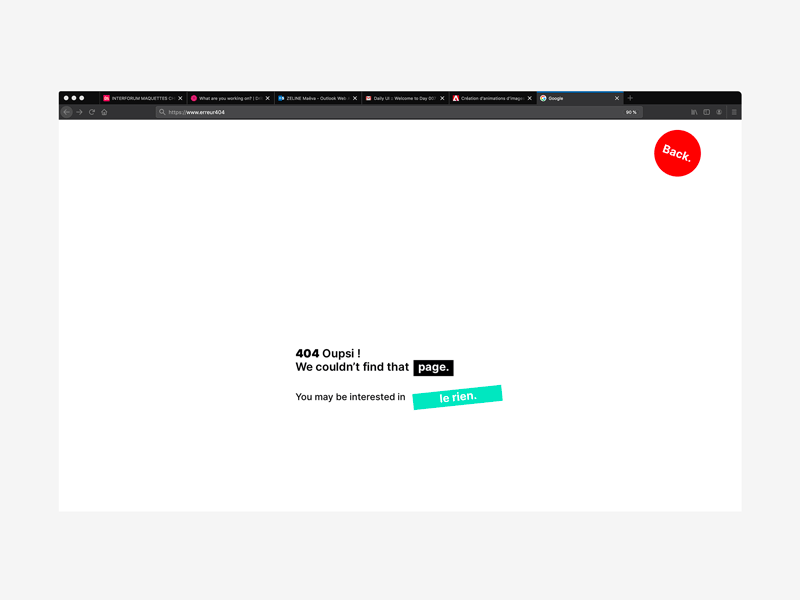 Daily UI#008 404page aaaaaah black branding brutalism color colors daily ui dailyui design error 404 typography ui web