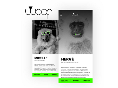DAILY UI #010 - WOOF animal black white brand branding daily ui dailyui design green identity illustration logo lol ui web who lets the dog out