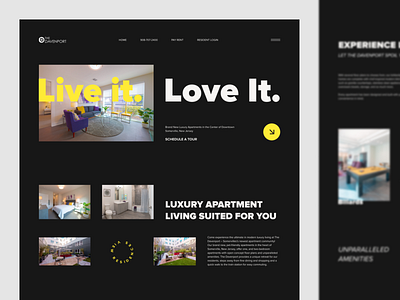 Apartment Web Site Design apartment dark design landing minimal photos presentation web site