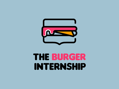 Burger app branding burger design internship logo pink vector