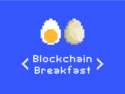 Logo Blockchain Breakfast blockchain blue breakfast logo pixel pixel art yellow