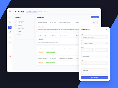 HRMS - My activity and Timesheet