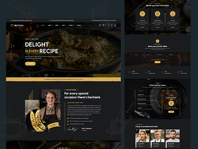 Heritaste - Restaurant Web Design bakery bar bistro business cafe chef cooking design elementor food illustration logo menu pizza pub restaurant restaurant elegant restaurant theme restaurant wordpress ui