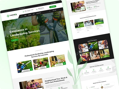 Lawnella - Gardening & Landscaping Web Design agriculture animation business farmer shop florist garden gardener gardening graphic design grass groundskeeper illustration industry landscape architects landscaper landscaping lawn services motion graphics ui ux