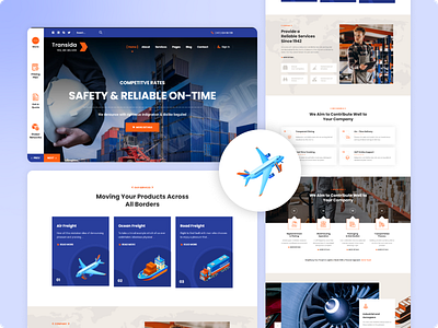 Transida - Logistics Web Design 3d animation branding courier delivery delivery company graphic design grid logistics logo motion graphics moving moving company shipping shipping company storage transport transport company ui warehouse