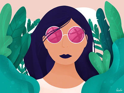 Scouting for Designers / Two Invitations to give! 😎 draft dribbble hello invitation invite jungle leaf nature pink procreate two woman