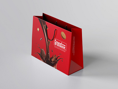 A bag for a chocolate company paper bag