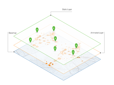 Animated map's placeholder illustration layer map ui