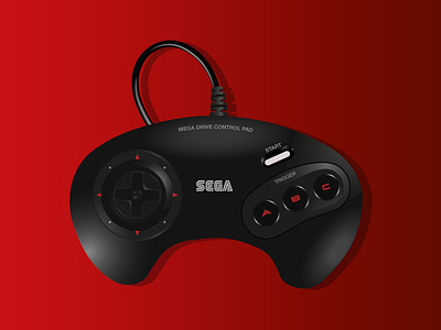 Sega Megadrive Controller 80s console controller digital digital illustration illustrator joypad joystick megadrive sega sonic tmnt videogame vintage
