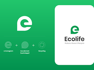 Ecolife - logo concept app icon logo typography