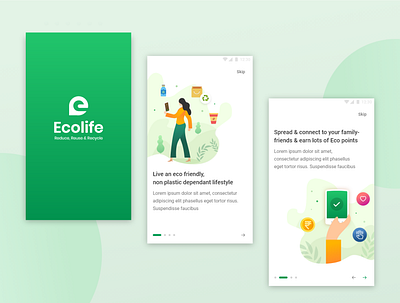 Ecollife app design eco gogreen illustration ui