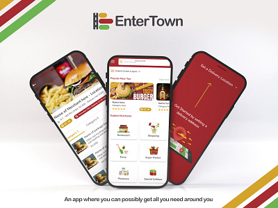 EnterTown mobile app delivery app dribbble explore food delivery location merchant mobile app mobile design mobile ui ui ux