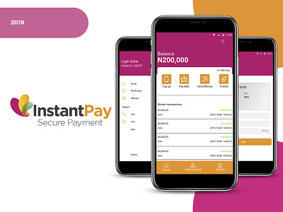 instantpay mobile payment app branding dribbble finance mobileapp mobilepaymentapp mobilepaymentdesign paymentapp ui design ux dsign uxdesign