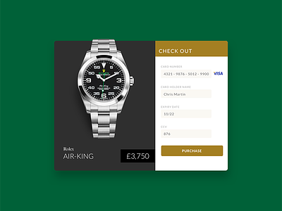 Daily UI Challenge #002 checkout creditcard dailyui 002 modal page rolex watches web
