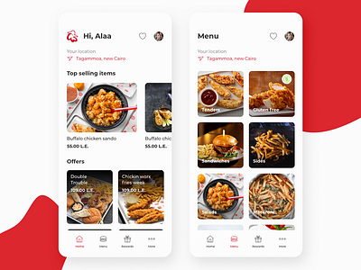 Chickin Worx App chicken delivery fast food food food app menu ordering ui ui design