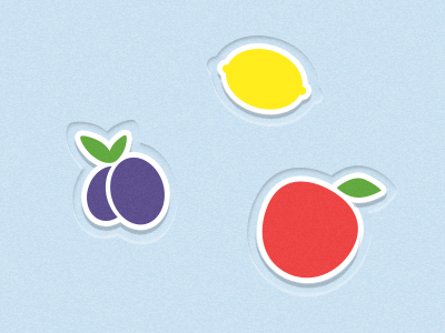 Fruit apple flat fruit game icon lemon plum simple