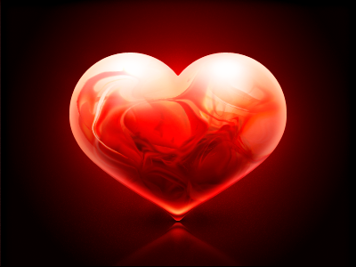 Heart color design glass glaze heart icon illustration light love red web
