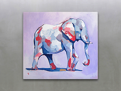 Elephant animal art coloring elephant exposition graphic graphics illustration paint painting texture wall