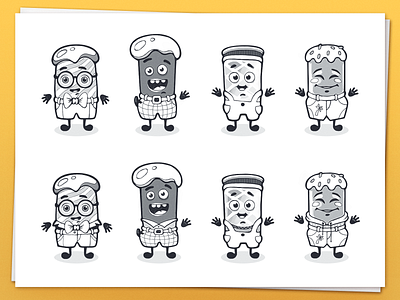 Ice Cream Characters app branding cartoon cartoon character casual character cute character design children game design ice cream identity identity illustrations illustration kids mascot sketches mobile application mobile game product design sketches work in process