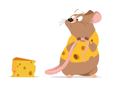 Mouse adobe illustrator animal animals character character design cheese cheese lover childrens book illustraion kids illustration mouse preschool