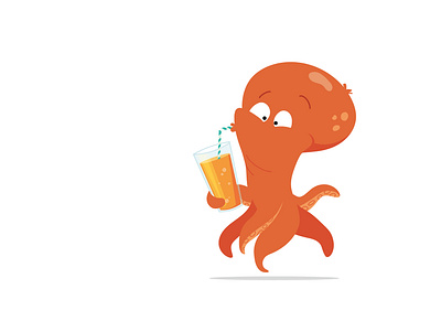 Under The Sea | no.1 animals character character design childrens book drink illustraion illustration juice kids illustration ocean octopus preschool sea vector