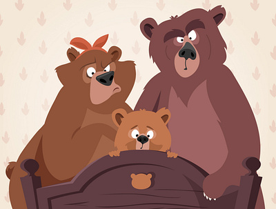 Goldilocks and the Three Bears adobe illustrator animals bears character character design childrens book folktale goldilocks and the three bears kids illustration preschool vector