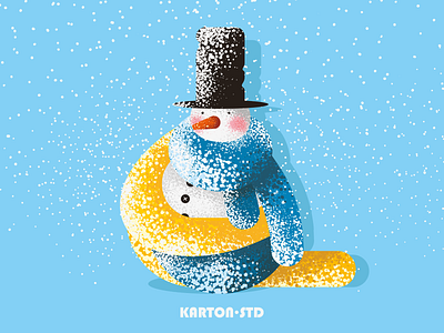 Flat Design Snowman Character adobe art brushes cartoon character character design design draw drawing fanny flat flat design illo illustration illustrator person texture vector vector art winter