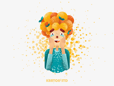 Flat Design Tangerine Girl Character