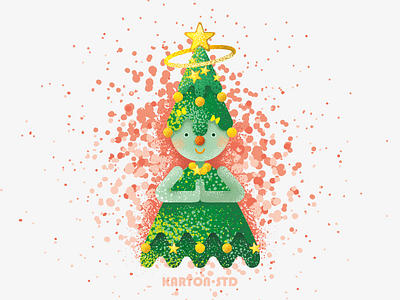 Flat Design Christmas Tree Character