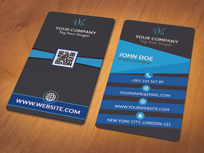 Business Card Design. Black and Blue