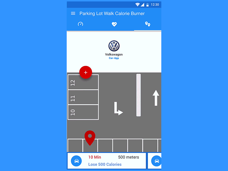 Health Care App for Volkswagon's New Autonomous Cars animation app care design health material mobile principle principle for mac volkswagen