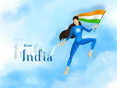 I am India characterdesign design flat illustration india superhero