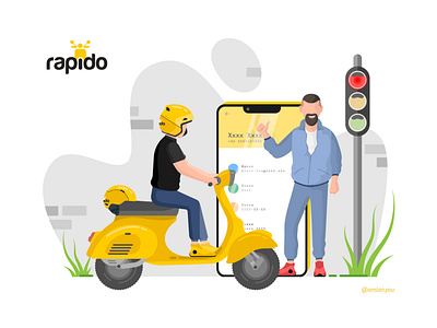 Rapido Bike Taxi app bike taxi bikes branding customer design flat illustration india product rapido startup vector