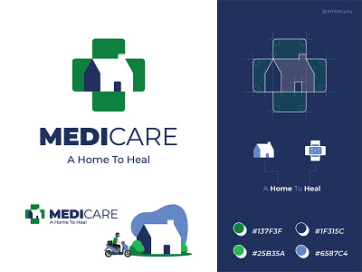MEDICARE - Logo Design branding design flat heal healthcare hospital icon illustration logo medical medicare medicine typography vector