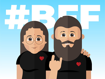 Best Friends Forever bff caricature couple design digital art flat friendship illustration love soulmates vector vectorart
