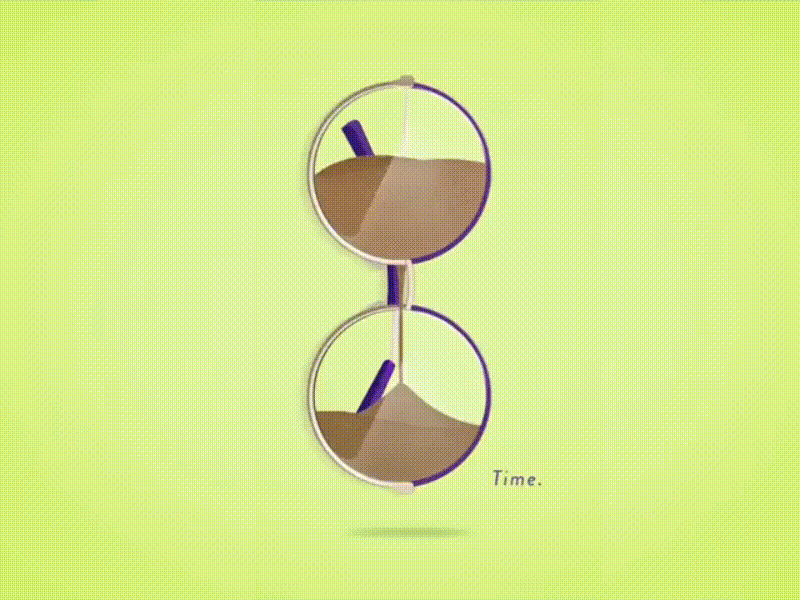 Time animation branding design fashion flat hour glass hourglass illustration myntra social spectacles time timeless vector