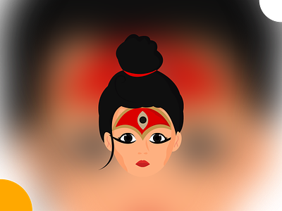 Kumari The Living Goddess illustration illustrator minimal vector