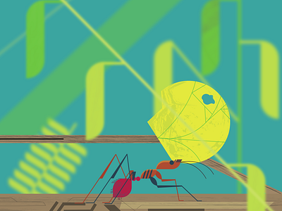 a NATGEO scene recreated ant illustration minimal vector wildlife